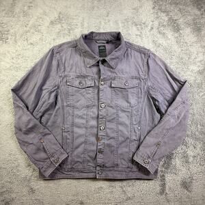 Harley Davidson Men's Canvas Jacket XL Slim Smoke Purple Button Up Riding